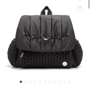 Happ Levy Backpack/ Diaper Bag, Black, changing pad & fur charm add-ons included